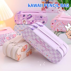 Pencil Bags Cute Multilayer Case Large Capacity Aesthetic Stationery Anime Bag Box for Girls Organizer Kawaii School Supplies 230802