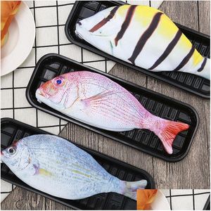 Crayon Sacs Poisson Stylo Sac Personnalité Imitation Forme Cas Creative Loth Crayons École Étudiant Papeterie Drop Delivery Bureau Busin Dhzxx