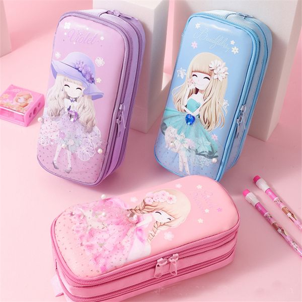 Sacs à crayons Kawaii Girl Cases Estuche Escolar Material Cute Case Papeterie Etui Fundas Trousse Accessoires scolaires Astuccio Pen Bag 230802