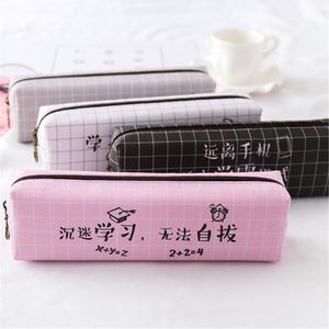 Potloodzakken kawaii eenvoudige Chinese trendy woorden penzakdoos voor kinderen cadeau cosmetisch briefpapier zakje schoolbenodigdheden