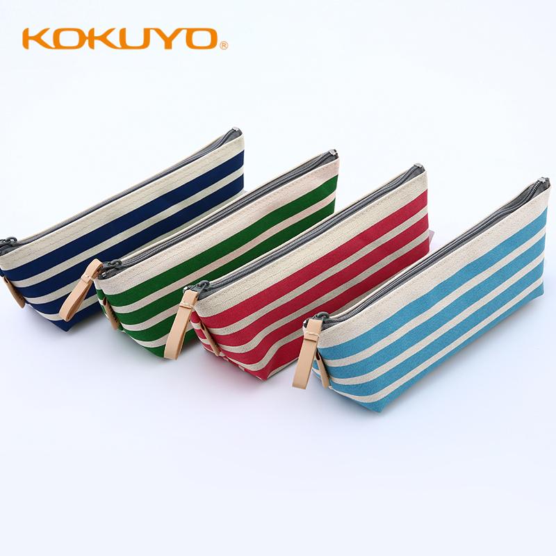 Pencil Bags Kokuyo Repete Three-dimensional Striped Case Waterproof Canvas Multi-layer Classification Storage Box For Students