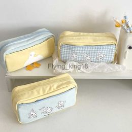 Potloodtassen MINKYS Canvas Puppy Kawaii Grote capaciteit Melk Gele serie Etui Schattig Etui Buideltas Opbergtas Schoolbenodigdheden HKD230901