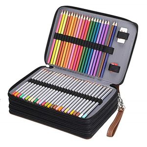 Sacs à crayons Multifonction 200 fente Portable porte-crayon de couleur grande capacité étanche en cuir sac à crayons boîte pour cadeau étudiant en art 231115