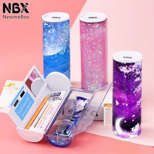 Sacos de lápis NBX Whiteboard Eraser Transparente Stand Anime Pen Case Kawaii Papelaria Pencilcase Material Escolar para Meninas Menino 231025