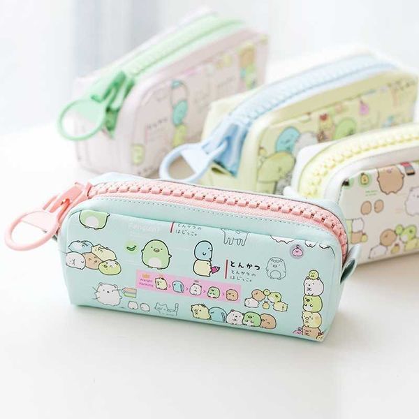 Bolsas de lápices NOVERTY NUEVO Kawaii Cute PU de cuero de dibujos animados Estuche de lápices Útiles escolares para estudiantes Caja de bolígrafos Bolsa de papelería Bolsa de almacenamiento 05156 J230306