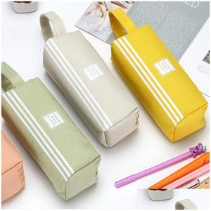 Sacs à crayons Portable Double Couche Stylo Sac Sac Grande Capacité Simple Oxford Cloth Drop Delivery Office School Business Industrial Supp Otjsy