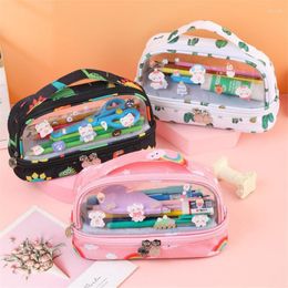 Trousse Grande Capacité Estuche Stylo Transparent Kalemlik Estojo Papeterie Boîte Cosas Kawaii Para La Escuela Etui