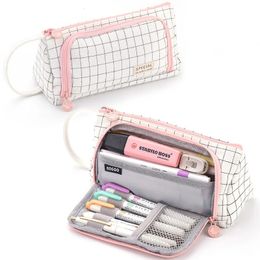 Trousse à crayons multicouche, fournitures scolaires, grand stylo d'étudiant, sac de rangement Kawaii, papeterie mignonne de bureau 231220