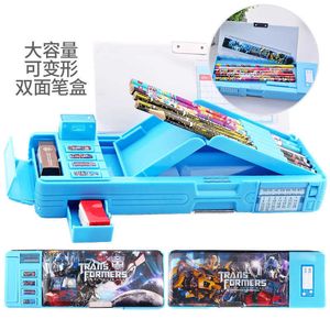 Potloodkisten Creative Multifunction Pencil Box Case School Potlood Case School Stationery Penhouder Pink Blue For BoysGirls J230306