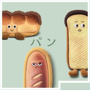 Crayon crayon sac de pain émotionnel sac mignon carton toast japonais drôle de papeterie étudiante créative cadeau unisexe gouttes livraison 2021 off dhyoc