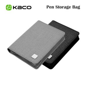 Étuis à crayons Kaco Pen Sac de rangement Portable Zipper Case Toile imperméable Noir Gris pour 10 stylos 20 230907