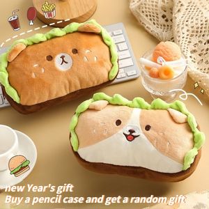 Etuis Kawaii Pluche Hamburger Hond Case Student Briefpapier Pen Zak Leuke Grote Capaciteit Opslag Schoolbenodigdheden 230608