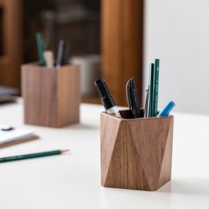 Étuis à crayons porte-stylo en bois de noyer bureau écriture organisateur de papeterie matériaux en bois fournitures scolaires de bureau cadeau 230804