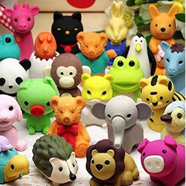 Gommes à crayons Gommes d'animaux à assemblage amovible pour les cadeaux de fête Jeux amusants Puzzle pour enfants Toys286S