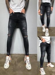 Pantalon de crayon pantalon slim pantalon jeans skinny décontracté hommes pantalon denim gothique jeans jeans arc