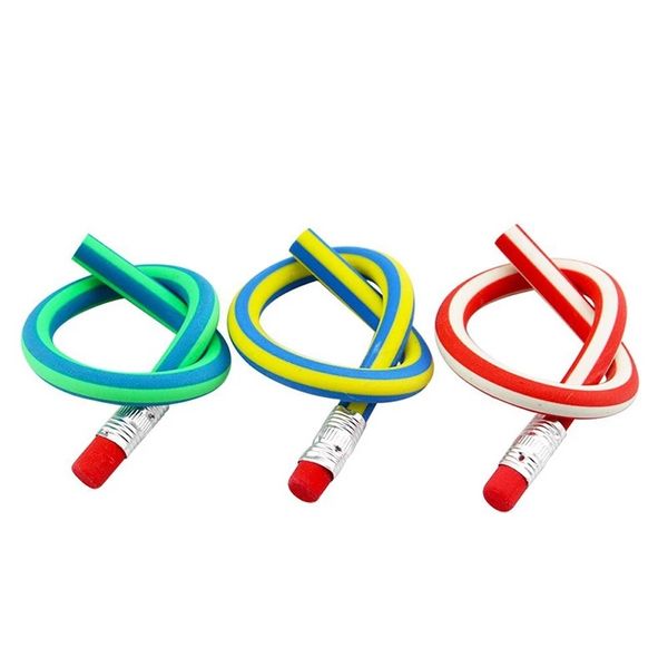 Suministros para fiestas de lápices, lápiz suave Flexible colorido mágico Bendy con borrador, papelería, lápices de plomo de goma para estudiantes, regalo para niños 36C3