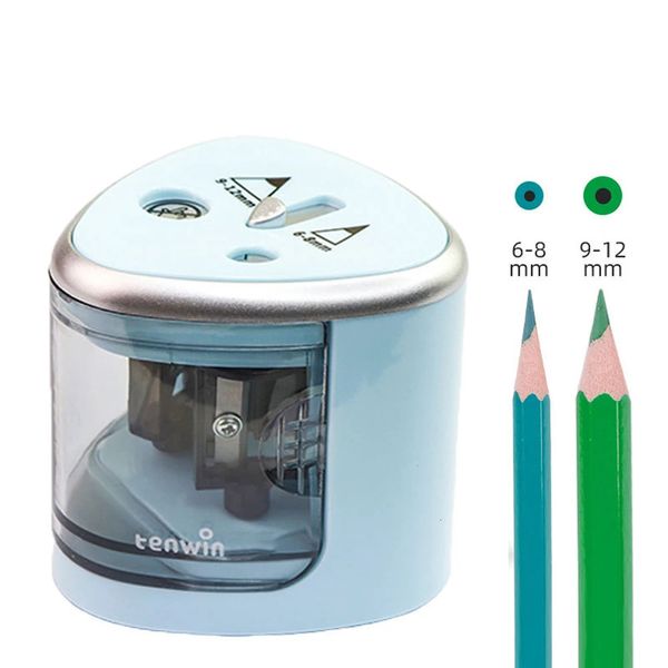 Taille-crayons Double Port taille-crayon électrique 2 trous crayons automatiques canif école bureau bureau étudiants fournitures 231219