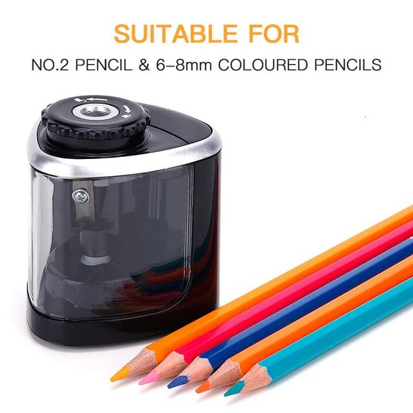 Taille-crayon électrique taille-crayon créatif école primaire papeterie semi-automatique batterie 231219