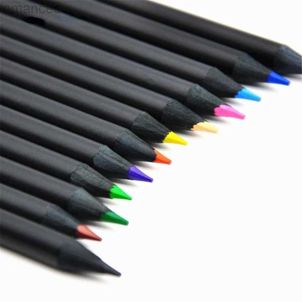 Crayons 12 colorids coloriwwood colored art art coloré crayons enfants outils de dessin de la papeterie matériaux d'écriture des matériaux scolaires d240510