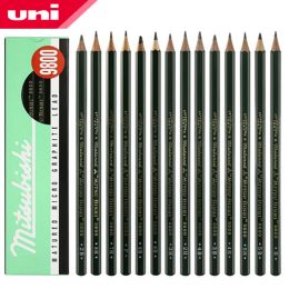 Crayons 12 pcs / lot mitsubishi uni 9800 dessin crayons multigrayscale crayons écrivant des fournitures de bureau