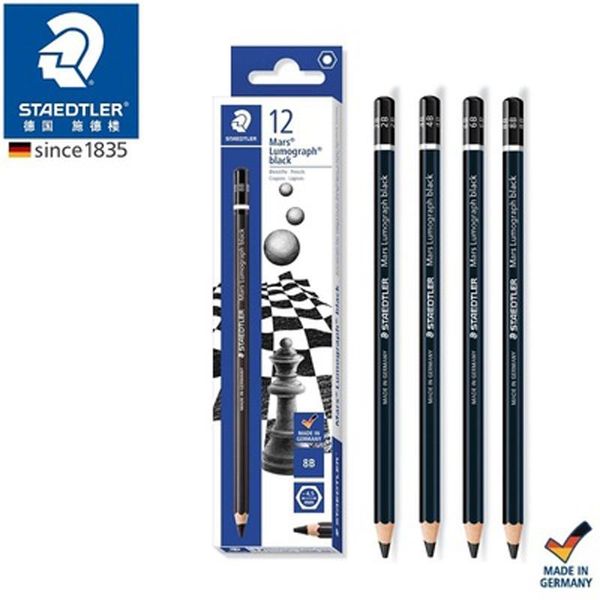 Lápices 12 PCS Staedtler 100B Pencil Professional Drawing Pencils Estudiante Sketch Lápices de carbón Lápiz Escuela Suministro de la oficina de la oficina