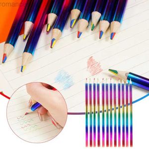 Crayons 12 pièces / boîte Rainbow Crayer Writing Station utilisée pour écrire et dessiner des fournitures d'école et de bureau I7i9 D240510