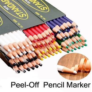 Crayons 12pcs / boîte peler les marqueurs en porcelaine / graisse pour vitreuse en verre de vinyle de vinyle de l'industrie scolaire de bureau scolaire 230317