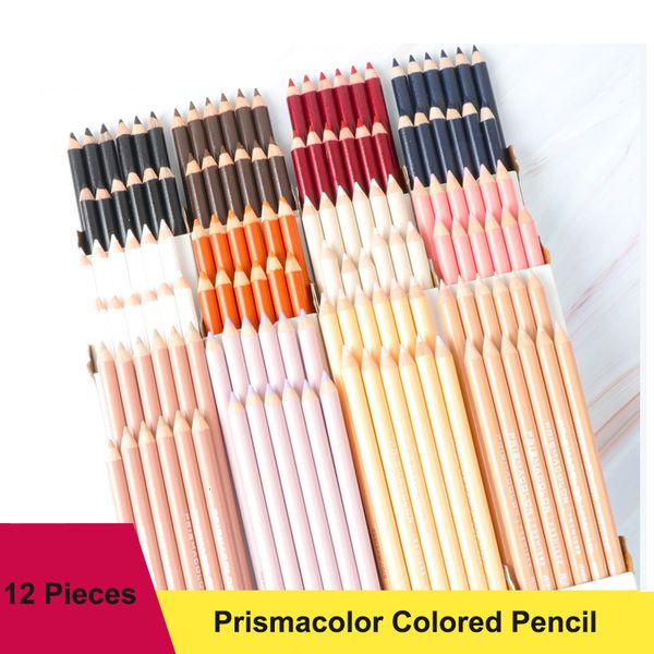 Crayons 12 PCS Prismacolor Crayon De Couleur Noir Blanc Couleurs De La Peau Professionnel Highlight Croquis Crayons Graphite Artiste Dessin Mélange 230314