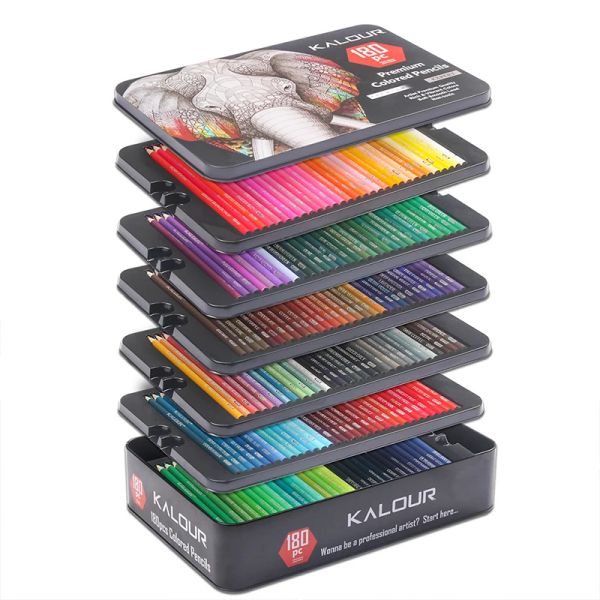 Lápices 180 colores Professional Color Pencil Pintar Pintura para principiantes Hexagon Stick Dibujo a mano Profesional Set de pincel de aceite de estudiante