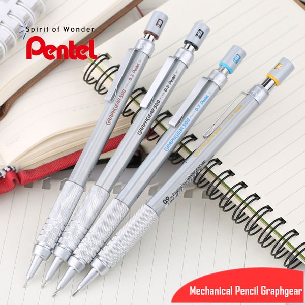 Lápices 1pc Pentel Graphgear 500 Dibujo Lápiz mecánico Ingeniería Lápiz automático con borrador para bolígrafos profesionales 0.3 0.5 0.7 0.9 mm 230620