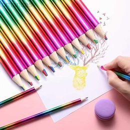 Potloden 2/4/12 gradiënt regenboog potlood volwassen grote kleur potlood multicolor potlood kunsttekening kleur schetsen d240510