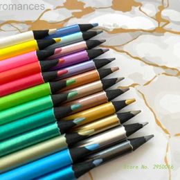 Lápices 24 color lápiz de metal color no tóxico dibujo negro lápiz prefabricado y ajustado de madera de bosque de boceto D240510