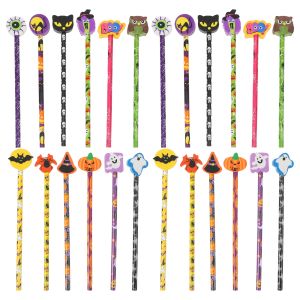 Potloden 24 pc's Halloween Party Pencils Writing Gusers Kids Classroom Rewards Wood Supplies Student Prijzen Volwassenen