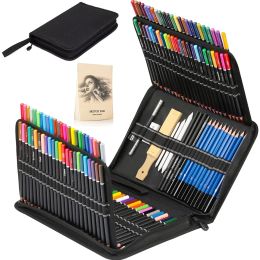 Crayons 28/54/72/96/144 pcs dessin sketching coloriage dessin crayons et kit d'esquisse kit d'outils d'art