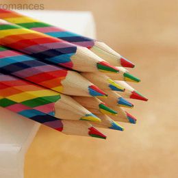 Crayons 4 pièces / lot (pack) mignon crayons arc-en-ciel concentrés à 4 couleurs adaptés aux étudiants pour dessiner doodle draw gift art scolaire fournit d240510