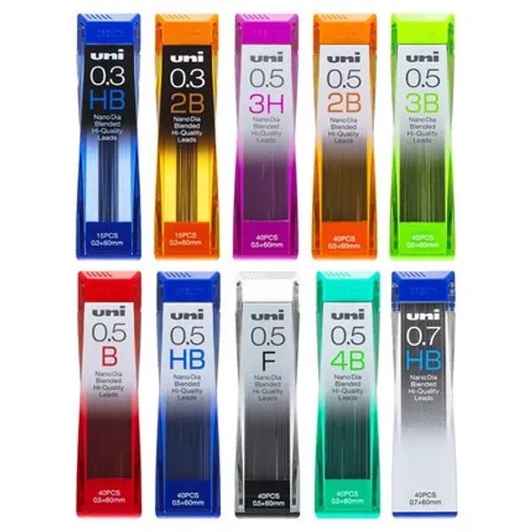 Crayons 4 tubes Uni 202nd 0,3 / 0,5 / 0,7 / 0,9 mm Mécanique crayon Prot