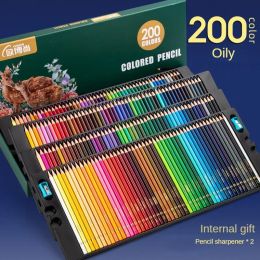 Crayons 48/72/120/150/200 Couleur d'huile professionnelle ensemble Aquarelle dessin crayons colorés sac de rangement
