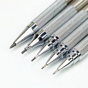 5-Piece Professional Mechanical Pencil Set, Metal HB & 2B Lead, Drawing and Design, Copper and Stainless Steel, Black