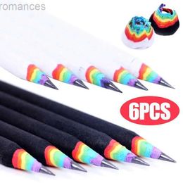 Crayons 6/1 Couleur arc-en-ciel crayon créatif Childrens peinture couleur esquisse stylo arc-en-ciel 2b stylo D240510