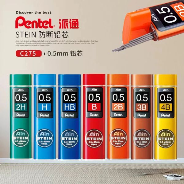 Crayons 7 boîte japon pentil mécanique recharge recharge stein stein raid ringhating automatique crayon mobile 0,5 mm c275 papeterie kawai