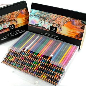 Crayons 72/120/160 PCS Ensemble coloré crayon huileux de haute qualité pour enfants PVC Pack Pack de bureau