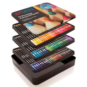 Lápices 72 colores Set de alta calidad Caja de hierro Color lápiz HB Sketching profesional para dibujo de la escuela Suministros de arte de boceto pintado