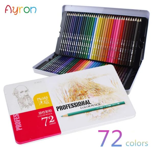 Crayons 72 couleurs lapis de cor professionnelle colorée de crayons de couleur pour dessiner la peinture sketch box box art school fournit