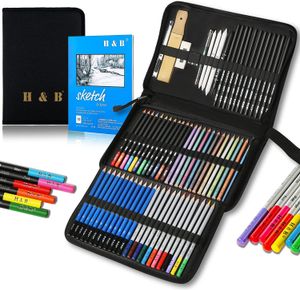 Crayons 72 ensemble de croquis de couleur crayon d'art avec tampon outils de dessin professionnels parfaits pour les adultes fournitures 230317