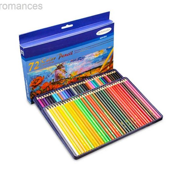 Crayons 72 pièces de couleur crayon ensemble hexagonal huile colorée en papier emballage de papier d'art professionnel