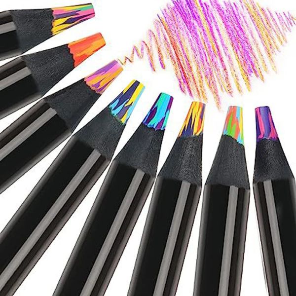 Lápices 8/12 PCS Rainbow Pencils Crayon Color Pencil Juego para niños Regalos Madera Multi coloreada para dibujo suministros de la escuela de lápiz
