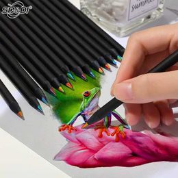 Potloden 8-kleuren gradiënt regenboog potlood volwassen gigantische kleur potlood multi-kleuren potlood kunst schilderij kleurschetsstation d240510