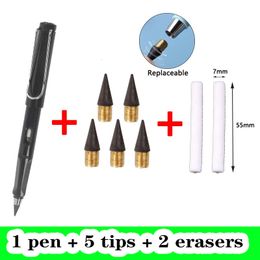 Potloden 8 PCSSet Infinity Pencil No Ink Art Eternal Sketch School -items Kawaii Pens terug naar de voorraden briefpapier geschenken 230503