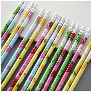 Potloden 8 sets schattige kawaii cartoon vers fruit potlood hb sketch items tekenen pennen stationery school office benodigdheden kinderen cadeaupotloden