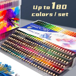 Crayons aibelle 48/72/120/150/180 Couleur d'huile professionnelle crayon en bois doux aquarelle crayons colorés